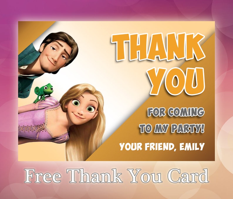 Tangled Invitation / Rapunzel Birthday Invitation / Disney Princess Invitation / Personalised / TG05 image 2