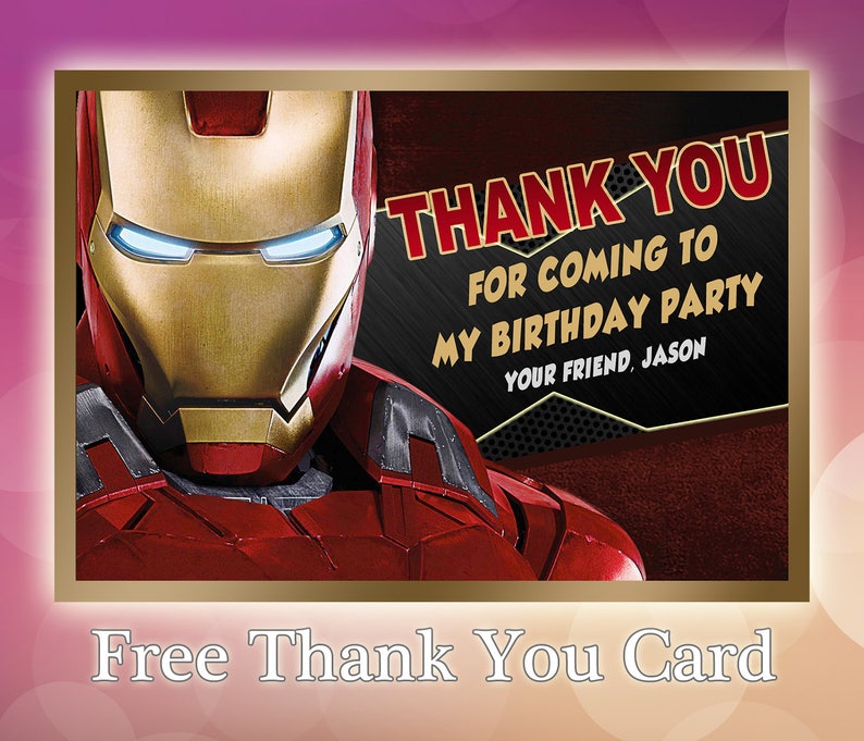 Ironman Invitation / Ironman Birthday / Ironman Party / Iron Man Printables / Superhero Invitation / Superhero Birthday / Avengers / IM01 image 2