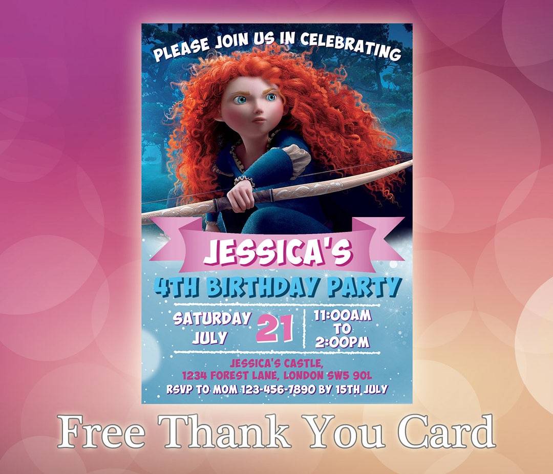 Brave Invitation Merida / Princess Merida Invitation / Princess Merida ...