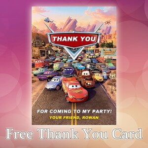 Invito Disney Cars / Invito di compleanno personalizzato / Festa di compleanno per bambini / Festa in piscina / CR10 immagine 2