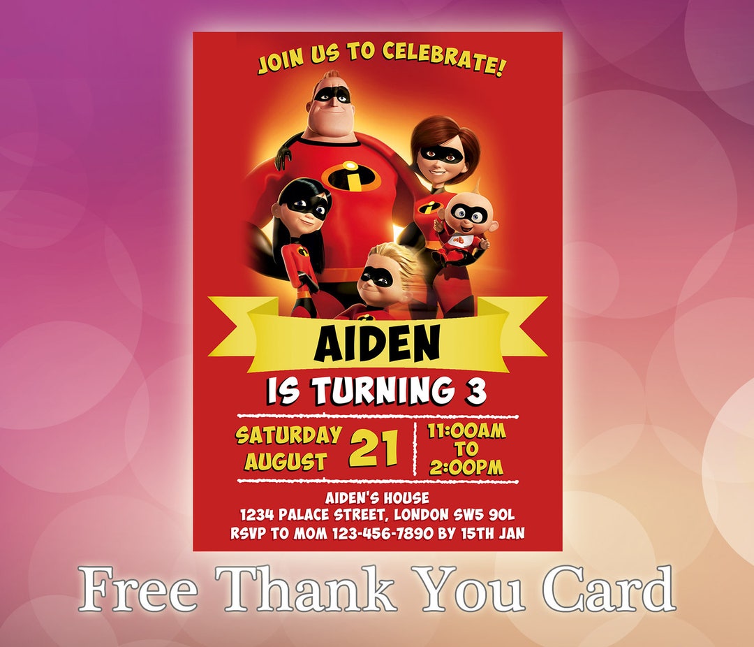 The Incredibles Invitation / the Incredibles Invite / the Incredibles ...