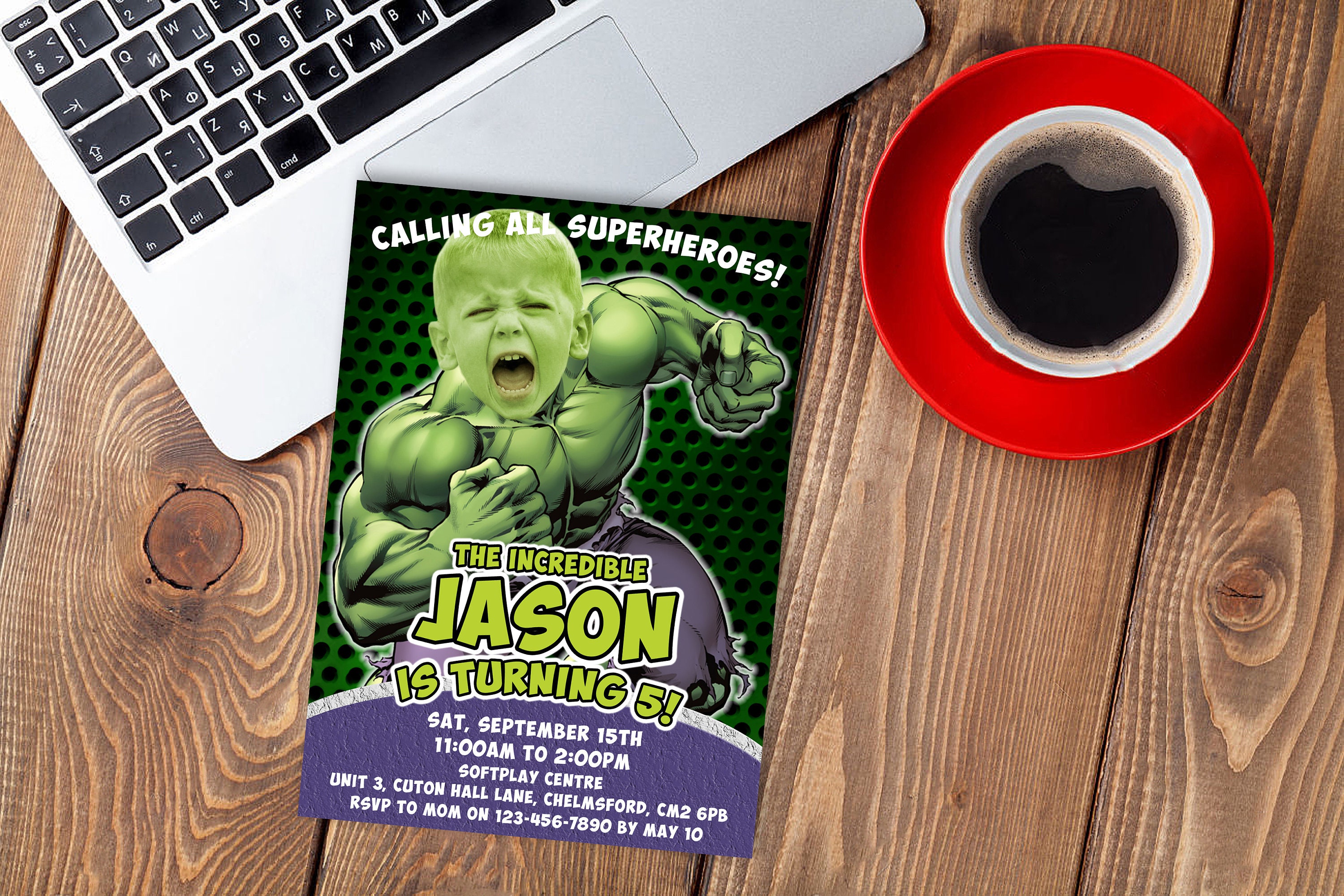 The Hulk Birthday Invitation / the Incredible Hulk Invitation Etsy UK