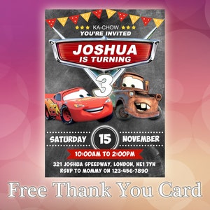 Disney Cars Invitations Invitation Danniversaire De Disney Etsy Disney Cars Invitations Invitation Danniversaire De Disney Etsy