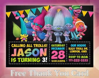 Troll Invitation Etsy