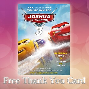 Disney Cars Invitations Invitation Danniversaire De Disney Etsy Disney Cars Invitations Invitation Danniversaire De Disney Etsy