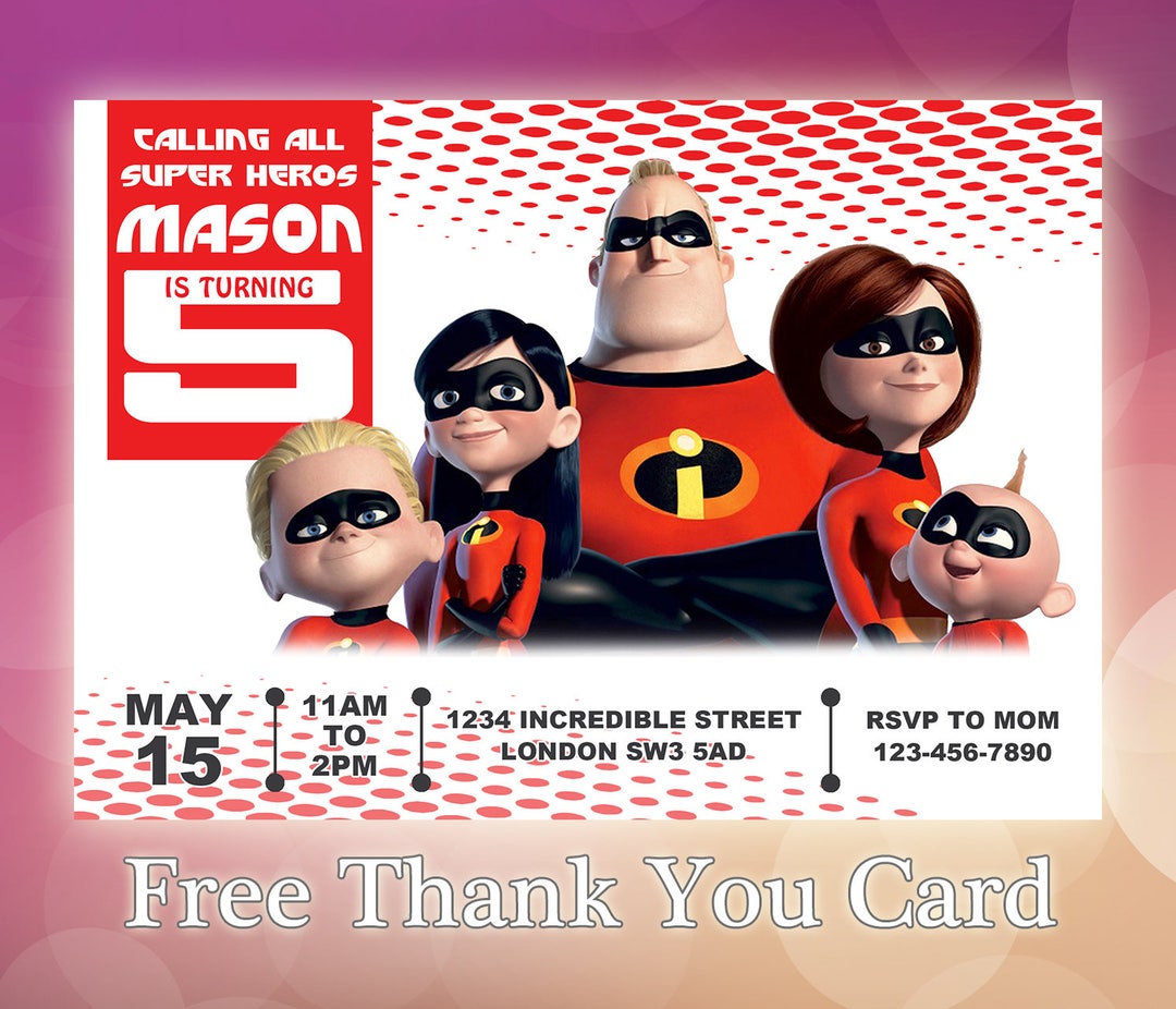 The Incredibles Invitation / the Incredibles Invite / the Incredibles ...