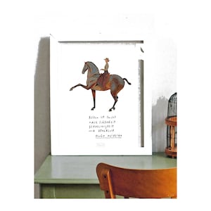 Póster DIN A 3 cuadro caballo lámina ecuestre lámina lámina lámina lámina digital ilustración habitación infantil póster cuadro habitación infantil caballo