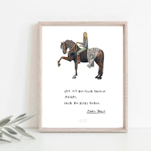 Cartão Din A 5 Artprint Art Print Espanhol PRÉ Impressão Digital Cavalo Liberdade Adestramento Arte Equestre Doma vaquera doma alta Decoração Marie Dahm
