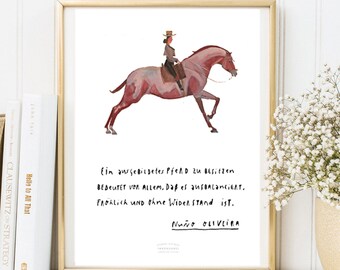 Card Din A 5 Artprint Art Print 'Doma vaquera' Print Digital Print Horse Dressage Equestrian Art Dressage Gift Decoration