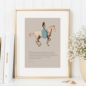 Carte Din A 5 Kenzie Dysli et Sasou Artprint Art Print Digital Print Horse Freedom Dressage équitation Décoration de dressage