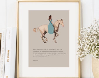 Karte Din A 5 Kenzie Dysli und Sasou Artprint Kunstdruck Print Digitalprint Pferd  Freiheitsdressur horsemanship Dressur Dekoration