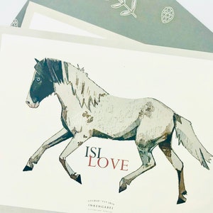 Carte Din A5 Isi Love Artprint Art Print Print Digitalprint Icelander horsemanship Gift Horse picture horseprint Horse Image