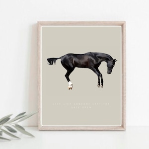 Din A5 Artprint Verjaardagskaart Print Paard Foto Rijpaard 'Het leven alsof iemand de poort open heeft gelaten' Rijkunst Paard Foto met Envelop