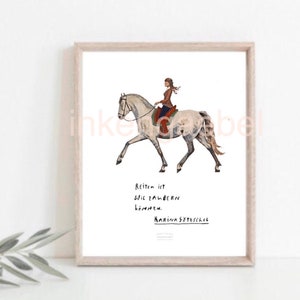 Mapa Artprint Poster vários formatos aquarela, impressão artística impressão digital imagem de cavalo decoração pôster equitação arte equestre Karina Götzschel