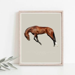 SET di 3 biglietti d'auguri con busta A5 Artprint stampa artistica immagine di cavallo equitazione arte equestre Akhal Teke con citazione