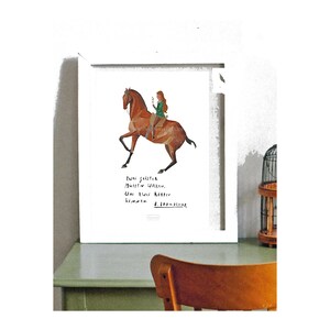 Pôster Din A 3 imagem de cavalo impressão de arte impressão de arte equestre impressão de arte impressão digital ilustração quarto infantil imagem de pôster cavalo de imagem de quarto infantil