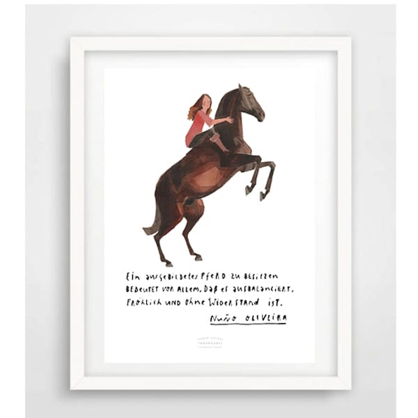 Poster Din A4 Artprint Art Print Print DigitalPrint Riding Horse Freedom Dressage Equestrian Art Horsemanship Dressage Gift Decoration