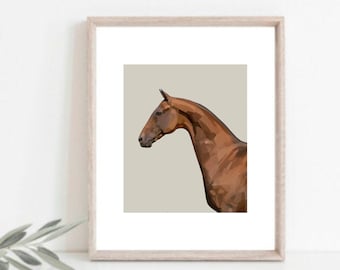 Din A5 Artprint Horse Art Print Print Digital Print Riding Horse ‘Achal Teckiner 1’ Equestrian Art Horse Picture Decoration Dressage Equestrian Decoration