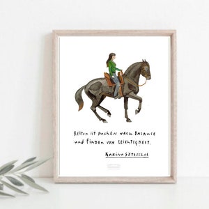 Karte Din A 5 Artprint Poster Aquarell, Kunstdruck Digitalprint Pferd Bild Dekoration Poster Reiten Reitkunst Karina Götzschel 2