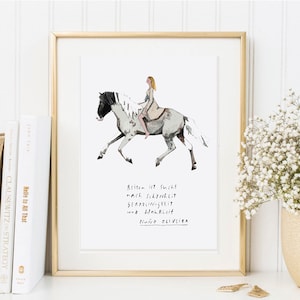 Carta Din A 5 Artprint Stampa artistica Stampa islandese Stampa digitale Cavallo Libertà Dressage Arte equestre Equitazione Dressage Decorazione regalo