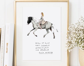 Karte Din A 5 Artprint Kunstdruck Isländer Print Digitalprint Pferd Freiheitsdressur Reitkunst horsemanship Dressur Geschenk Dekoration