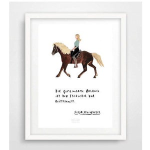 Cartão Din A 5 Artprint Art Print Balance Silja Shooting Wohl Impressão Digital Cavalo Liberdade Dressage Arte Equestre Dressage Presente Decoração