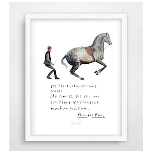 Cartão Din A 5 Artprint Art Print Philippe Karl Impressão Digital Impressão Cavalo Liberdade Adestramento Arte Equestre Equitação Adestramento Decoração de Presente