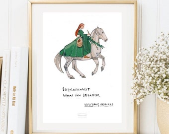 Card Artprint Poster Diana Krischke Wolfgang Krischke Quote Art Print Digital Print Horse Picture Decoration Poster Riding Equestrian Art