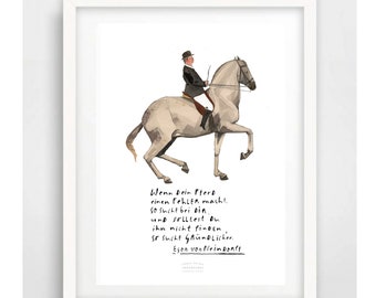 Card Din A5 Artprint Art Print Print Digitalprint Liberty Dressage Equestrianism horsemanship gift horse picture horseprint Horse Horse Picture