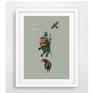 Jäger Kunstdruck Karte "not all those who wander are lost" in Din A5