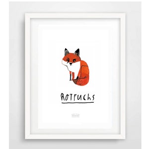 Impression d’art Din A 5 Photo de chambre d’enfant « Renard rouge »