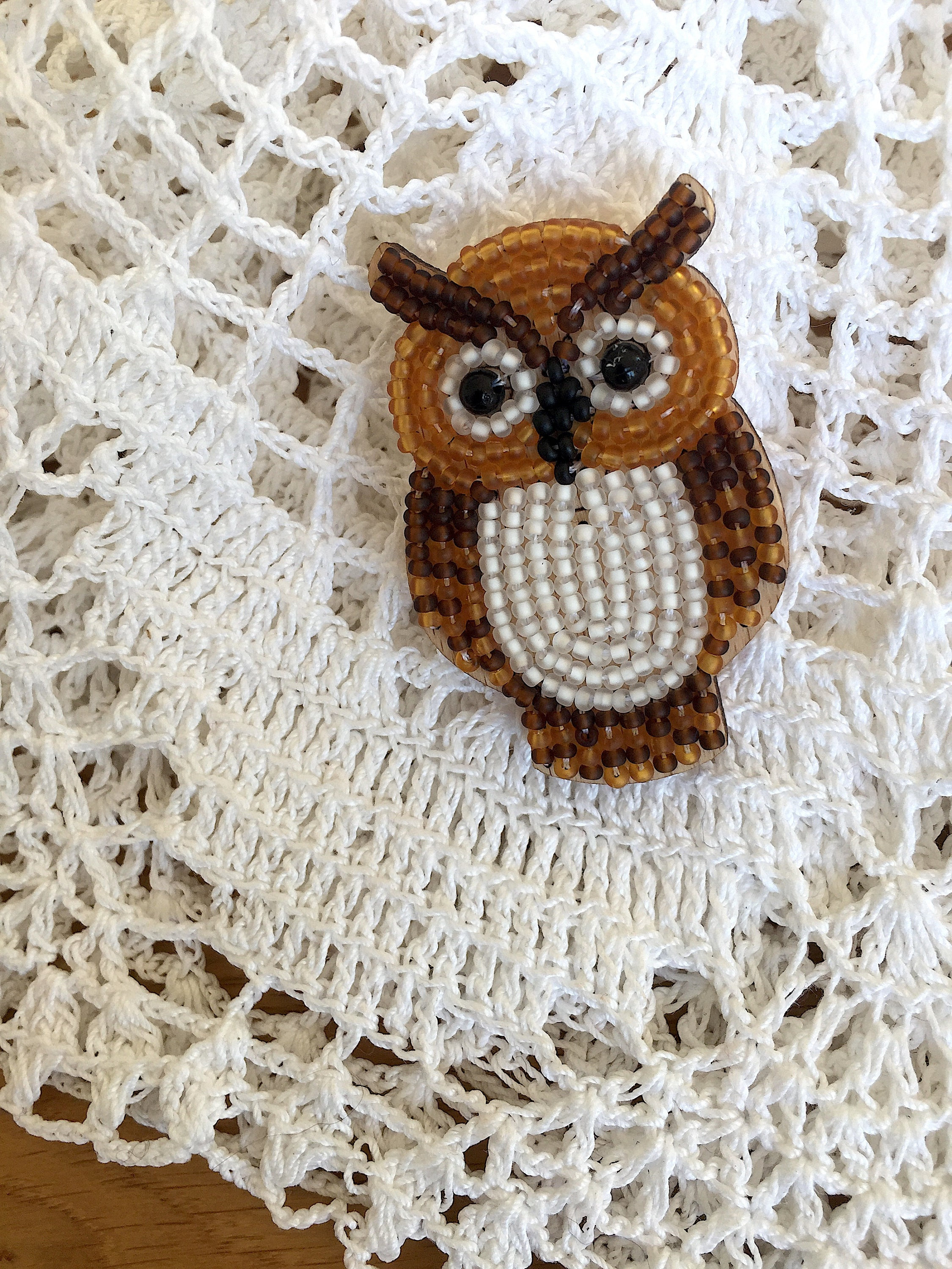 Owl Brooch — DIY Kit Handmade Beaded Brooch Scarf Brooch Lapel Pin