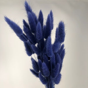 Cobalt Blue /  Lagurus  for a sparkling floral arrangement,, Home Décor, Wedding Décor, Dried Flowers, Vase arrangements