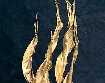 Dried Strelitzia leaf in Gold color  ,Foliage Stems, Wholesale Foliage ,DIY Floral Arrangements, Home Décor ,Vase Bouquet