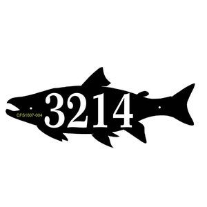 Personalized Fish Address Sign Custom House Number Plaque House Numbers image 1