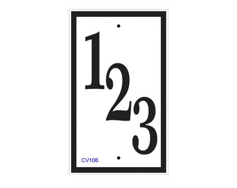 Personalized Address Sign - Vertical House Number Sign with Diagonal Numbers - Custom Address Plaque - House Numbers