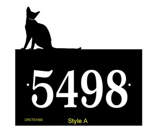 Personalized Address Plaque - Custom Cat House Number Sign - Sitting Cat or Standing Cat - House Numbers - Address Sign