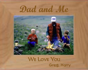 Personalized Dad and Me Picture Frame - Custom Engraved Photo Frame