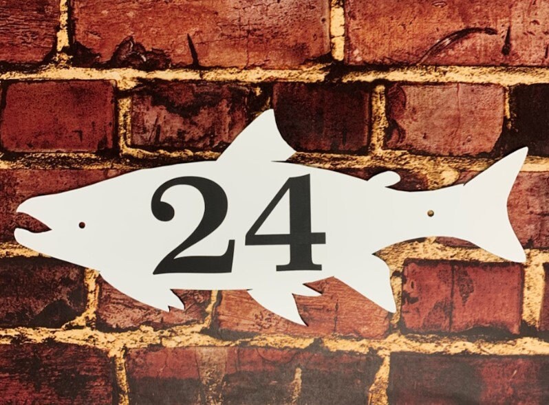 Personalized Fish Address Sign - Custom House Number Plaque - House ...