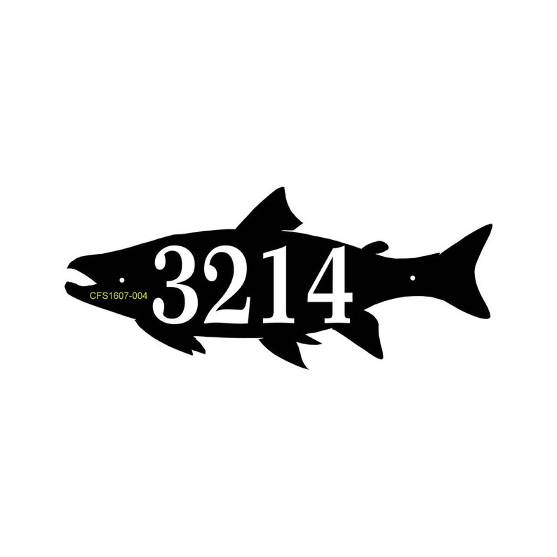 Personalized Fish Address Sign Custom House Number Plaque House Numbers image 1