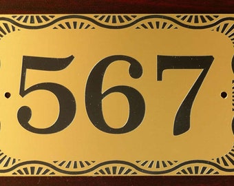 Stencil Art House Number Sign - Custom Address Plaque