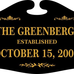 Established Sign - Wedding Gift - Engagement - Family Holiday Gift - Date House Established, Built, Circa With Name