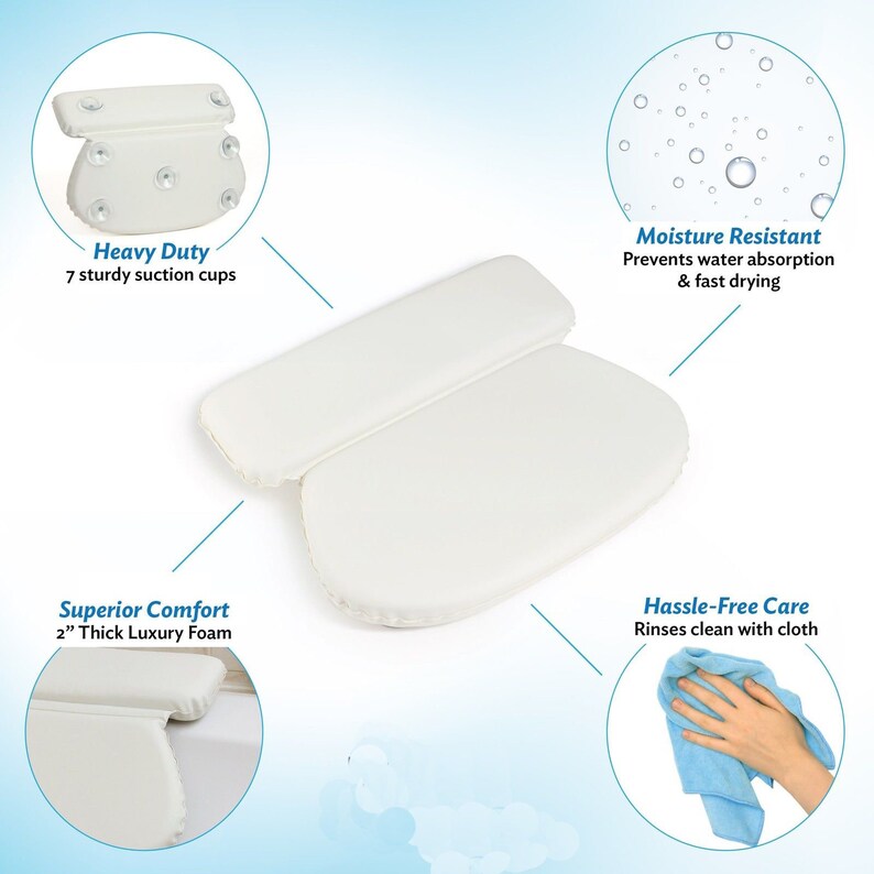 Bath Pillows for Tub Neck and Back Support at Home Spa Etsy