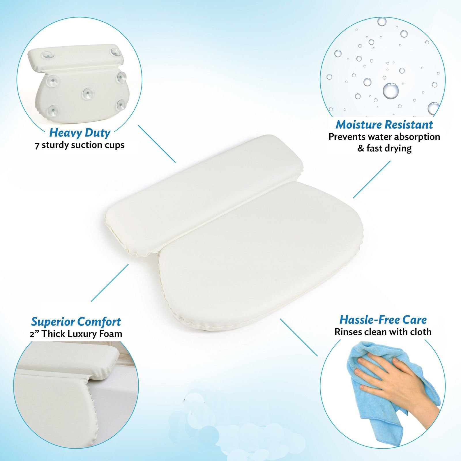 Bath Pillows for Tub Neck and Back Support at Home Spa Etsy