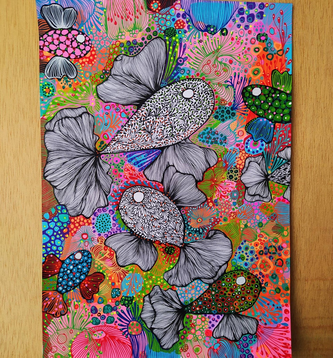 Original Work Made With Acrylic Markers and Acrylic Paint on 220g Paper Titled betta. - Etsy