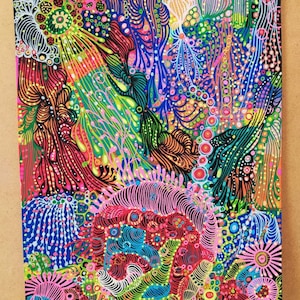 Opere d'arte originali, pittura originale, pittura acrilica, pennarelli acrilici, regalo, disegno a linee e colori, decorazioni per la casa, decorazioni murali, arte contemporanea