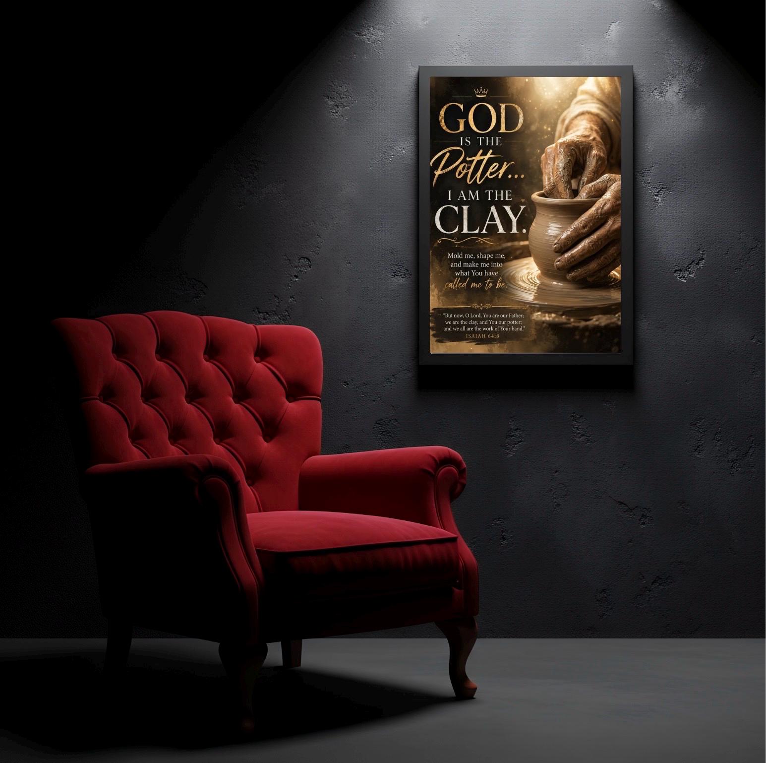 God is the Potter I Am the Clay Wall Art Printable, Christian Scripture ...