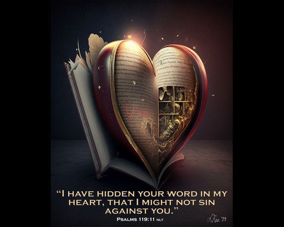 Psalm 119:11 - I Have Hidden Your Word in My Heart - Bible Verse Art ...
