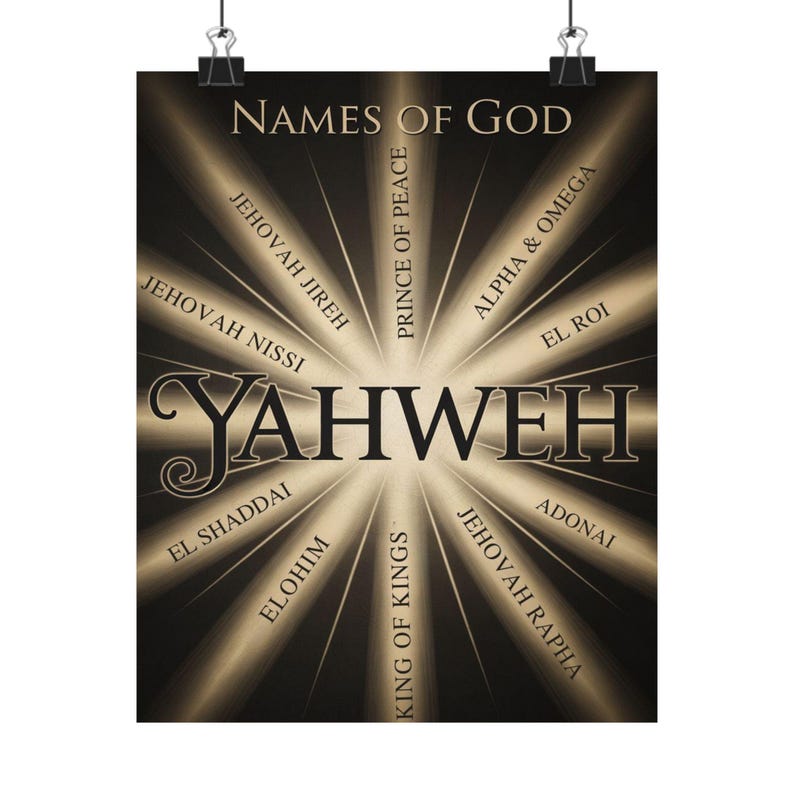 Names of God Wall Art – YAHWEH Christian Poster – Inspirational ...
