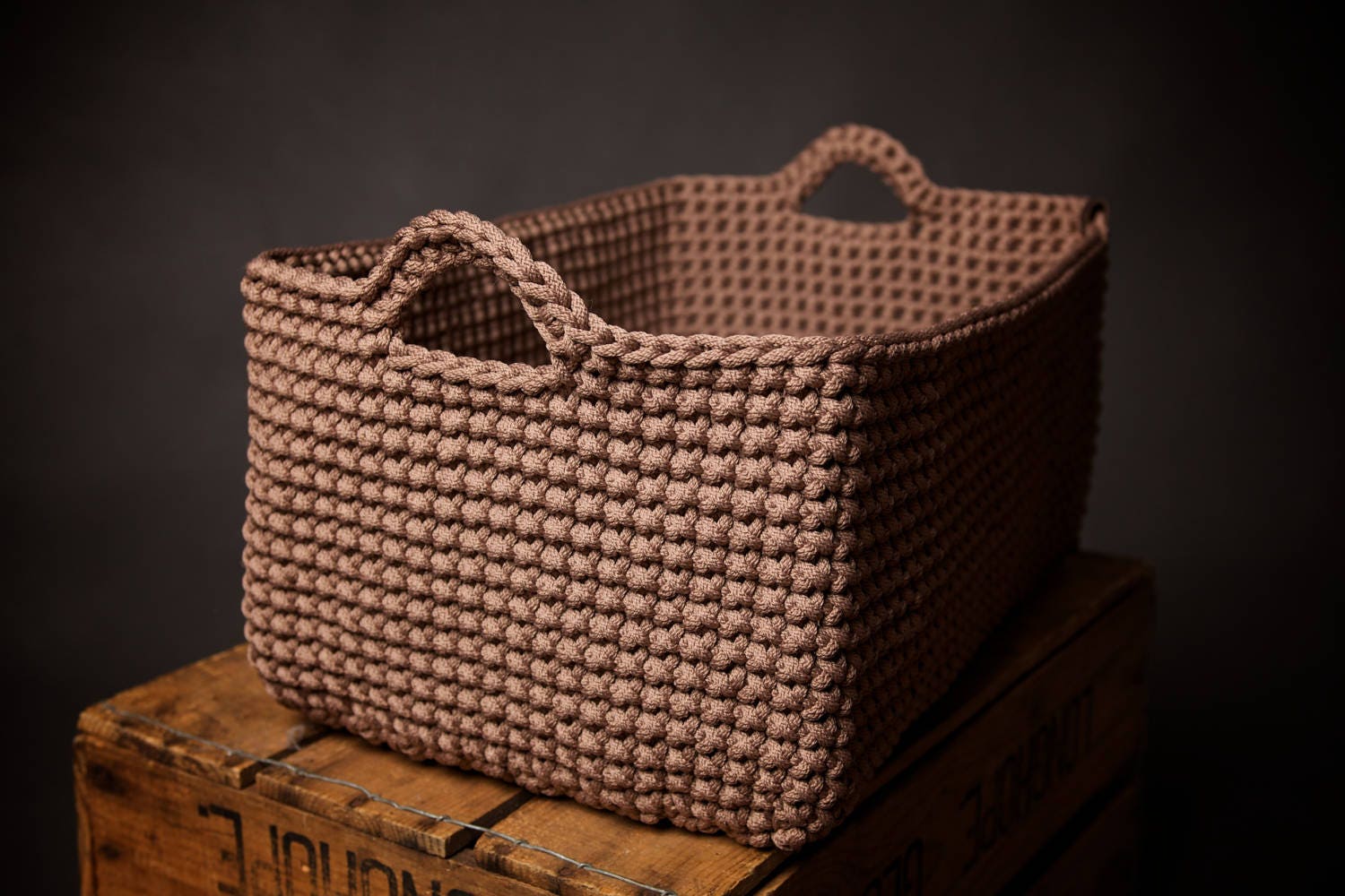 Large Storage Basket, Crochet Rope Basket, Handmade Rope